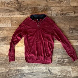 Express Quarter Zip Merino Sweater - Burgundy
